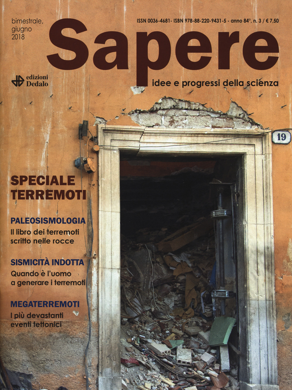 Sapere. Idee e progressi della scienza (2018). Vol. 3: Speciale terremoti