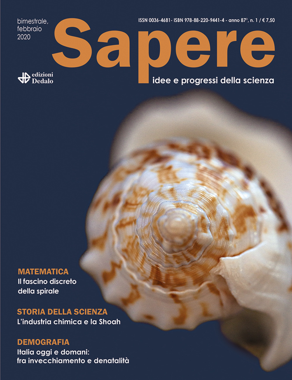 Sapere. Idee e progressi della scienza (2020). Vol. 1