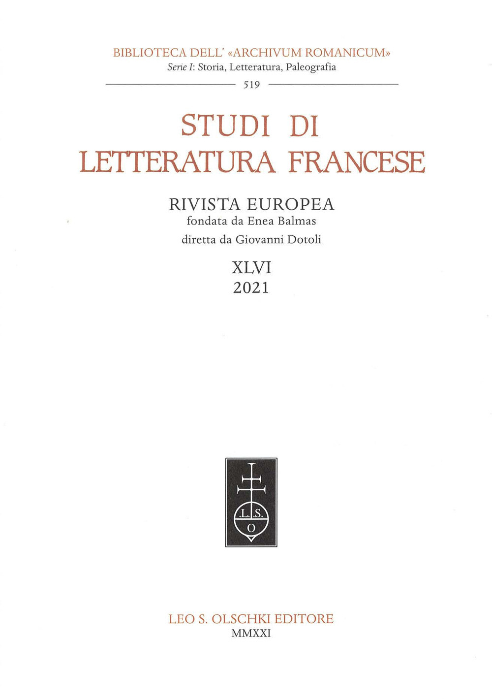 Studi di letteratura francese (2020). Vol. 46