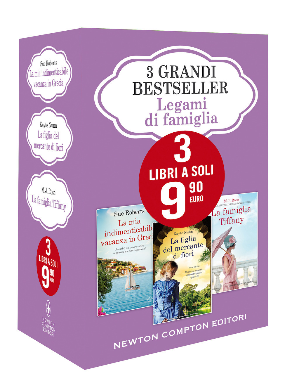 3 grandi bestseller. Legami di famiglia: La mia indimenticabile vacanza in Grecia-La figlia del mercante di fiori-La famiglia Tiffany