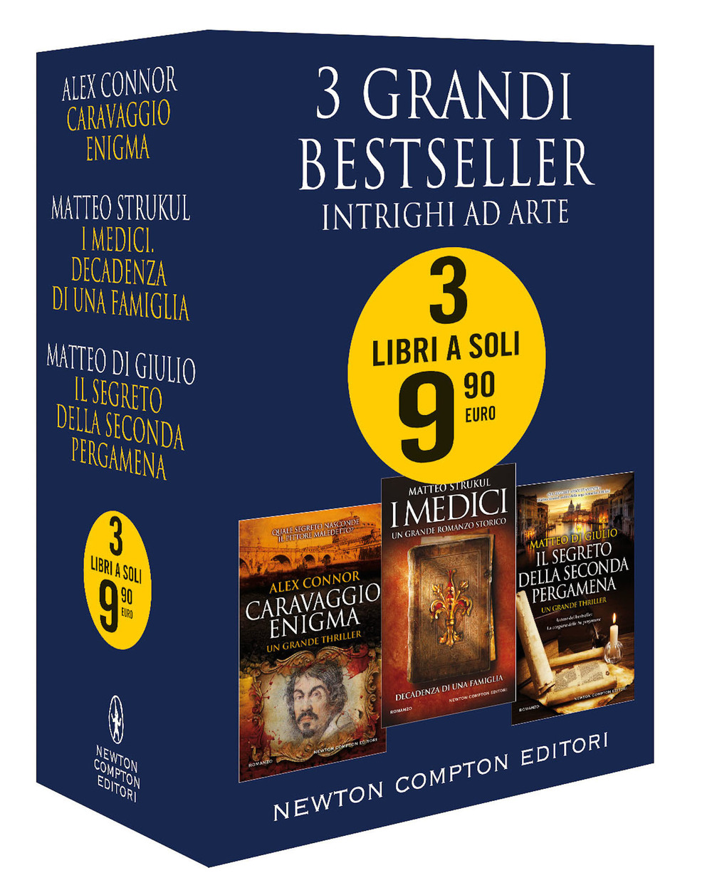 3 grandi bestseller. Intrighi ad arte: Caravaggio enigma-I Medici. Decadenza di una famiglia-Il segreto della seconda pergamena