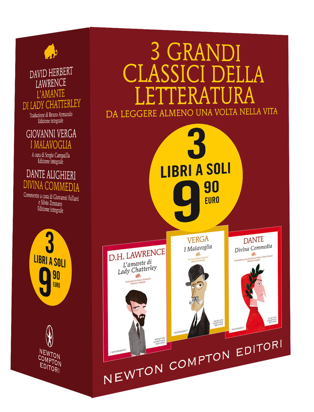 3 grandi classici: L'amante di Lady Chatterley-I Malavoglia-Divina commedia. Ediz. integrale