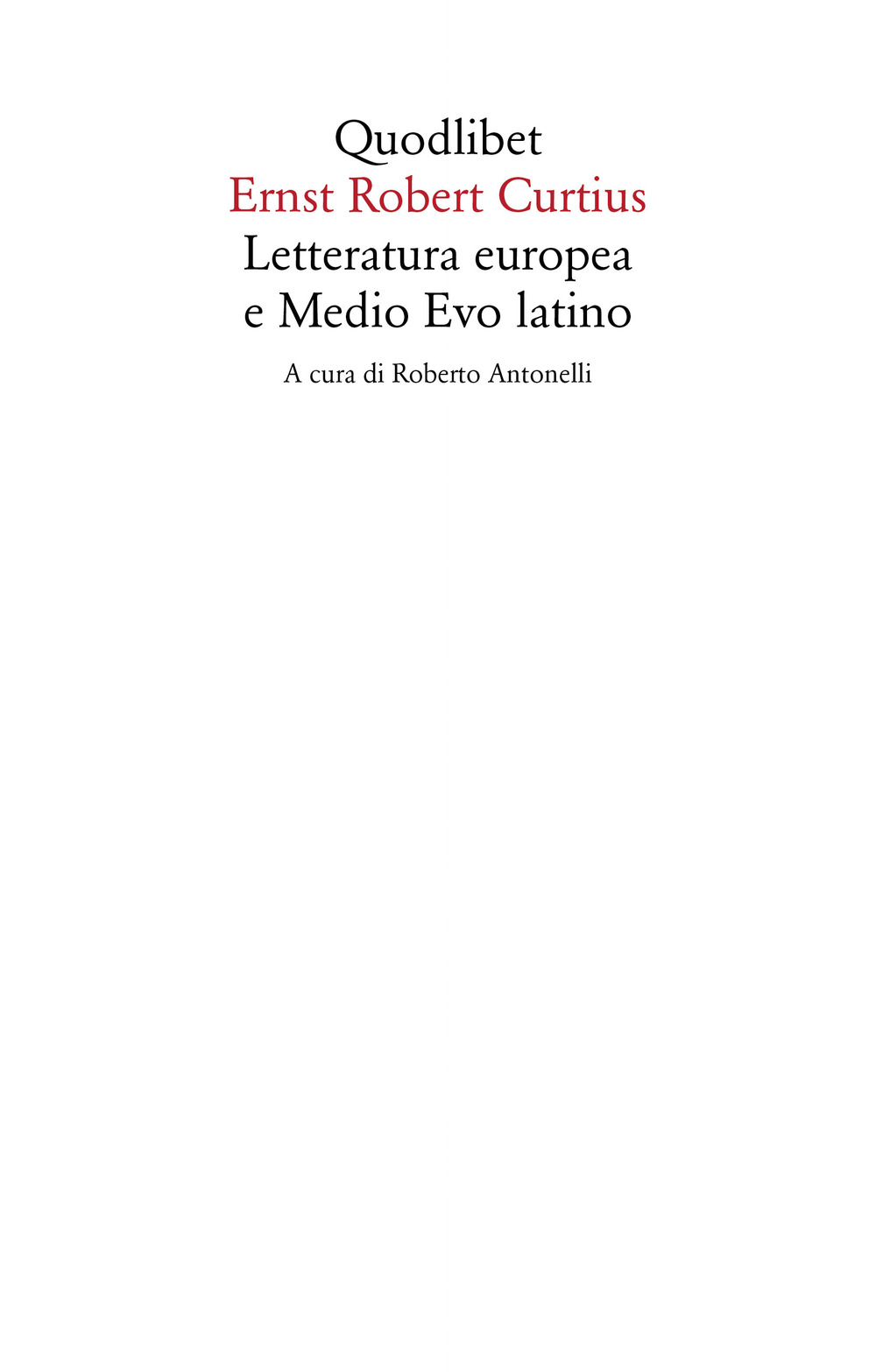 Letteratura europea e Medio Evo latino