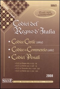 Codici del Regno d'Italia, Codici non commentati