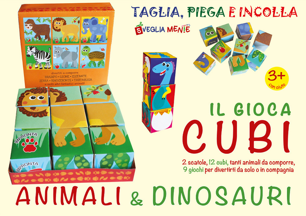 Il gioca cubi. Animali e dinosauri