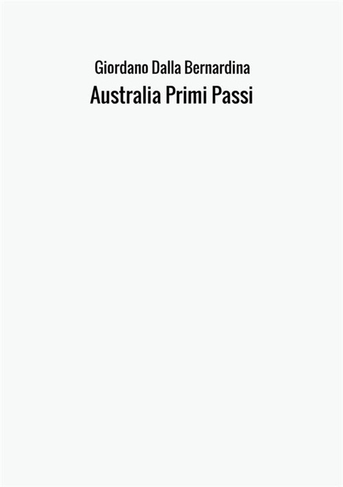 Australia primi passi