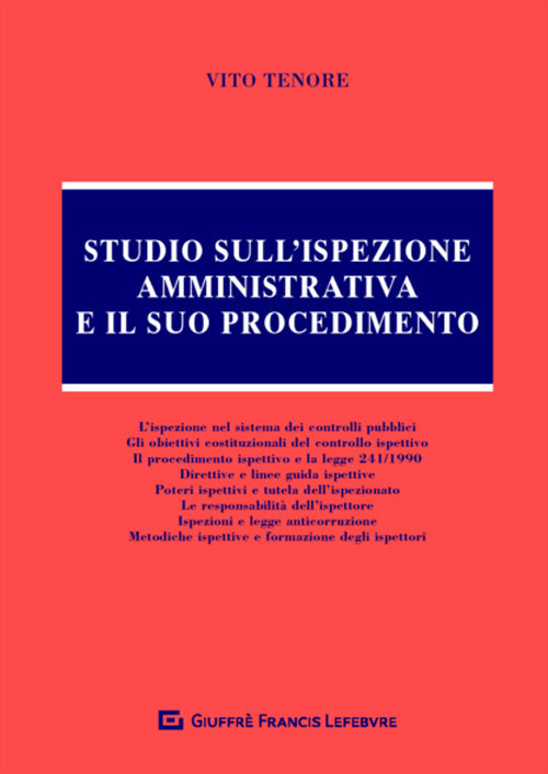 Studio sull'ispezione amministrativa e il suo procedimento