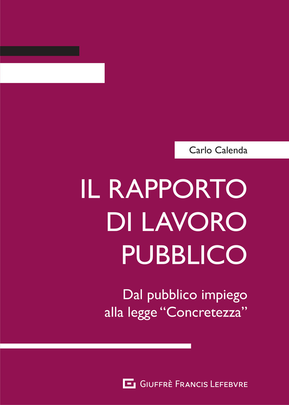 Il rapporto di lavoro pubblico. Dal pubblico impiego alla legge «Concretezza»