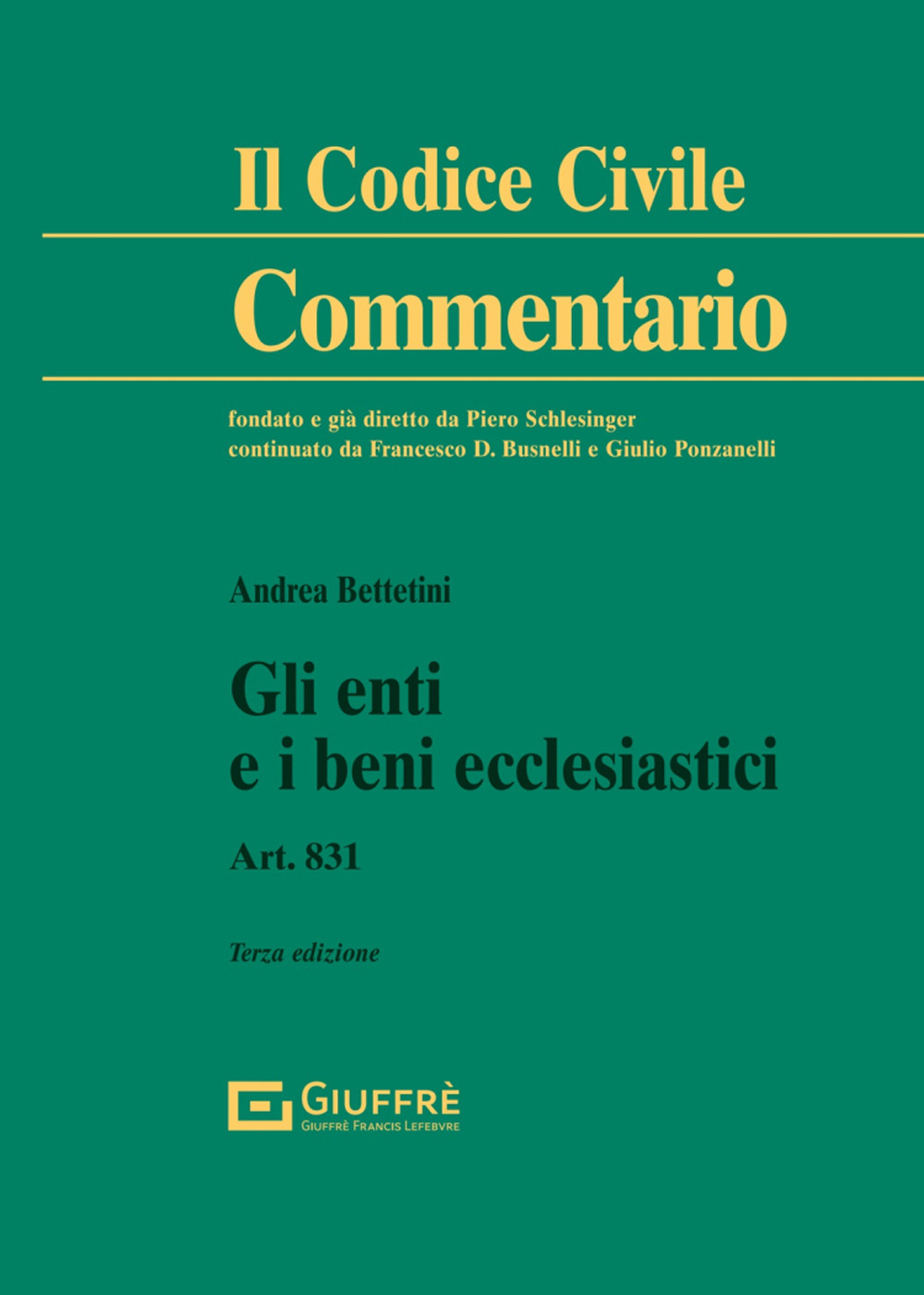 Gli enti e i beni ecclesiastici. Art. 831