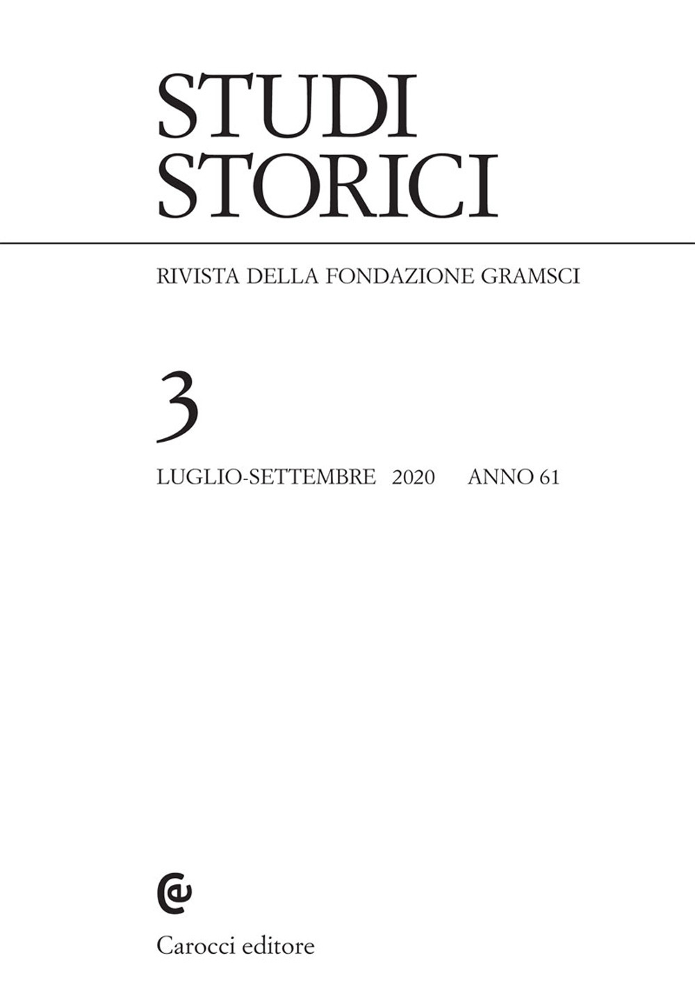 Studi storici (2020). Vol. 3