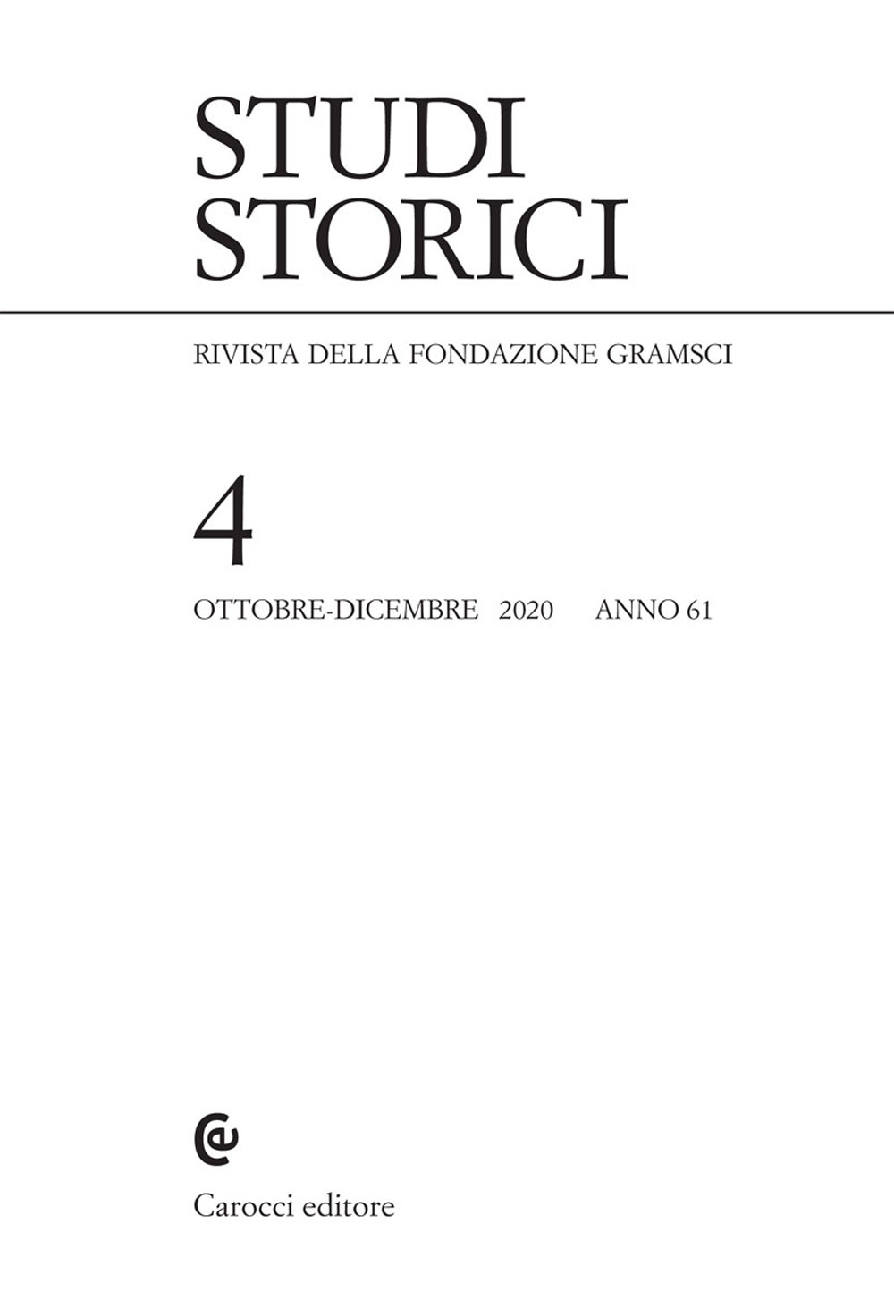 Studi storici (2020). Vol. 4
