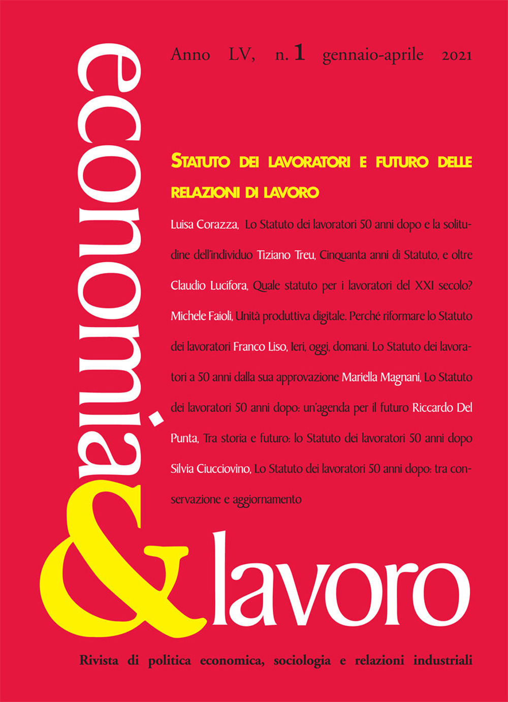 Economia & lavoro (2021). Vol. 1