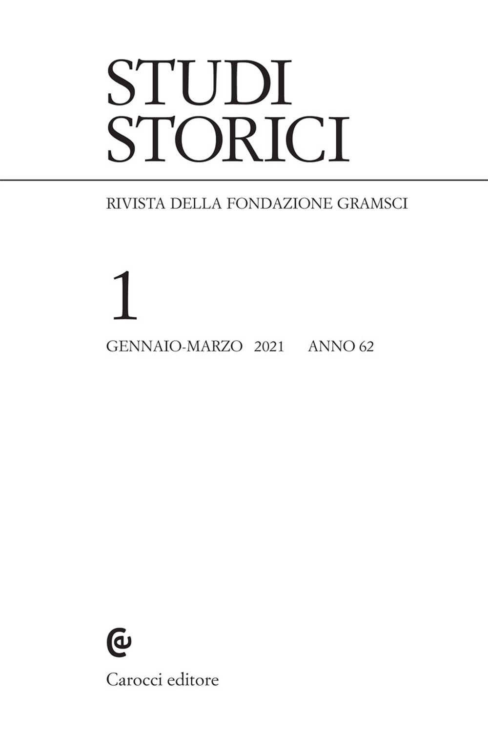 Studi storici (2021). Vol. 1