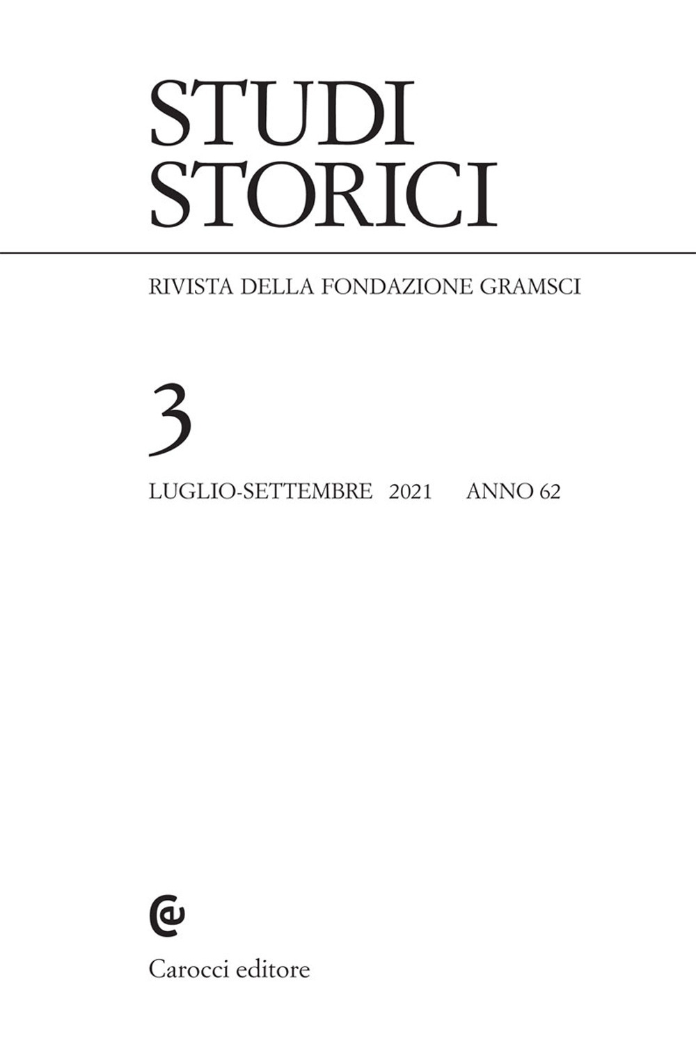 Studi storici (2021). Vol. 3