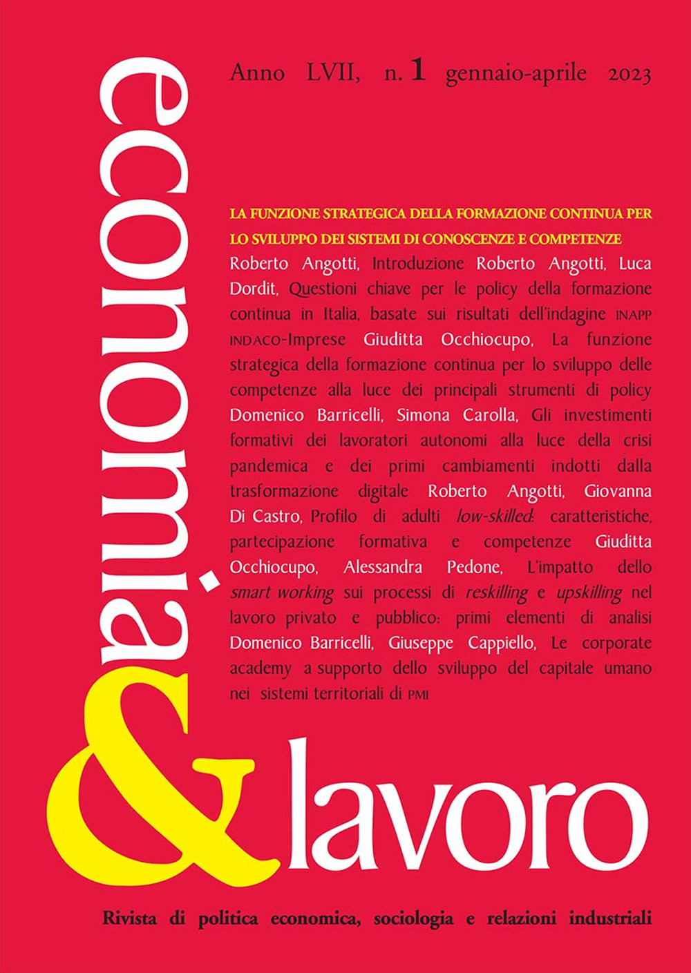 Economia & lavoro (2023). Vol. 1