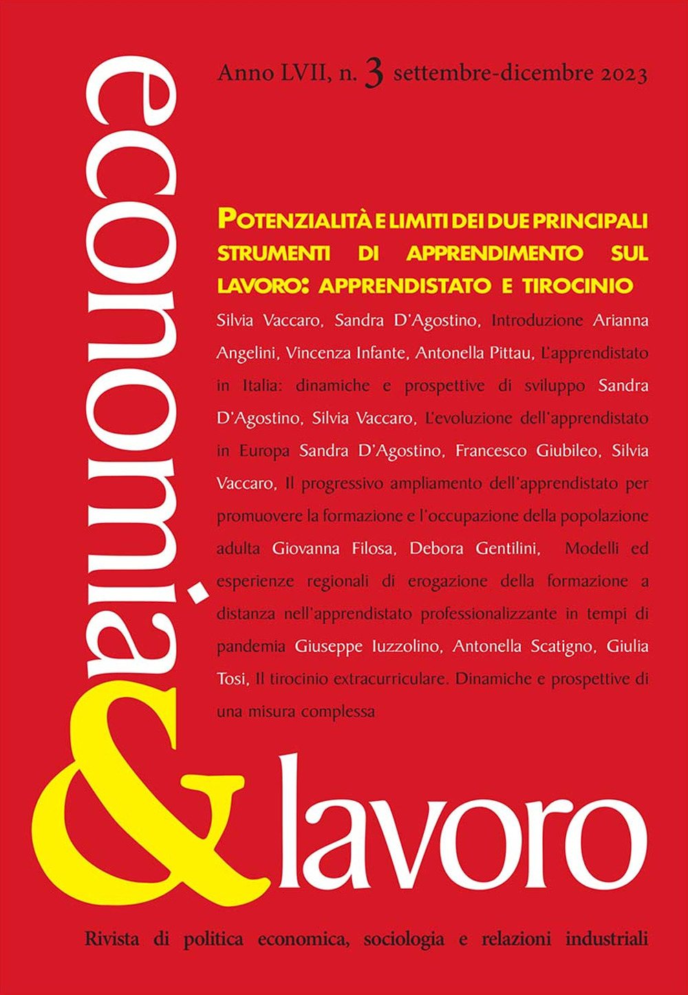 Economia & lavoro (2023). Vol. 3