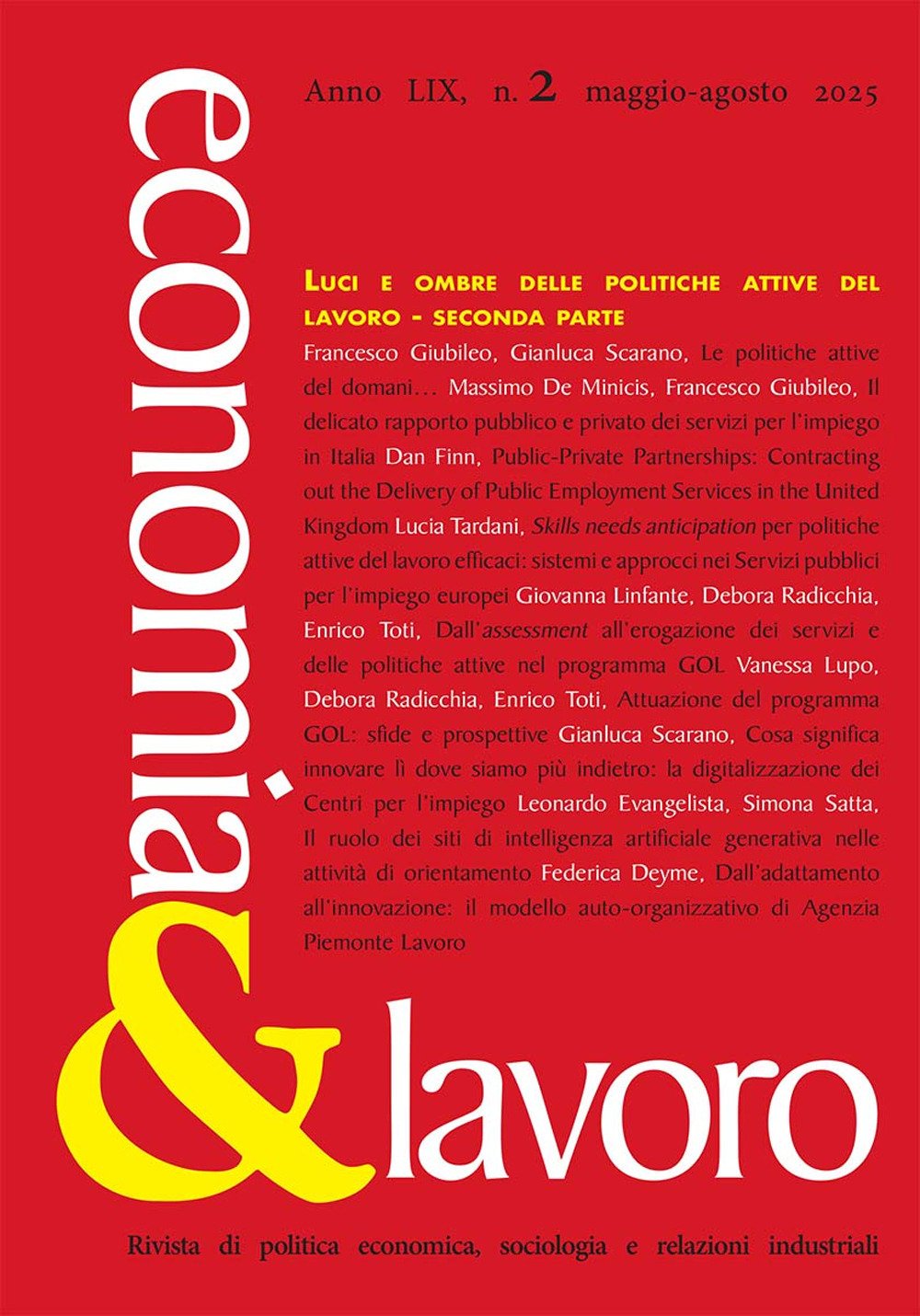 Economia & lavoro (2025). Vol. 2