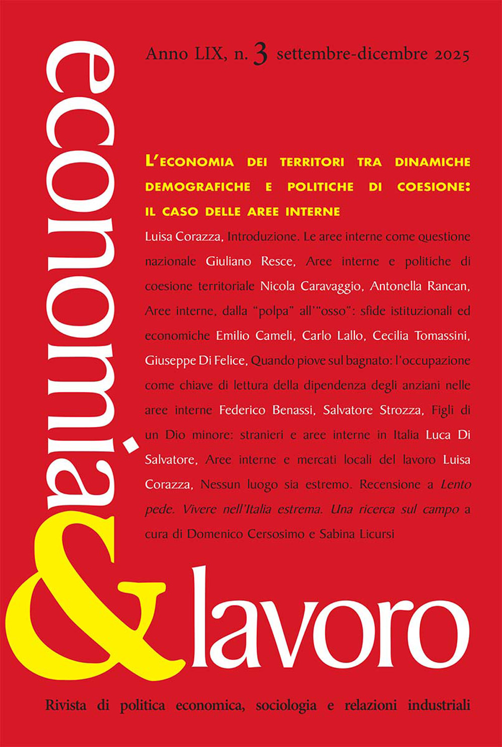 Economia & lavoro (2025). Vol. 3