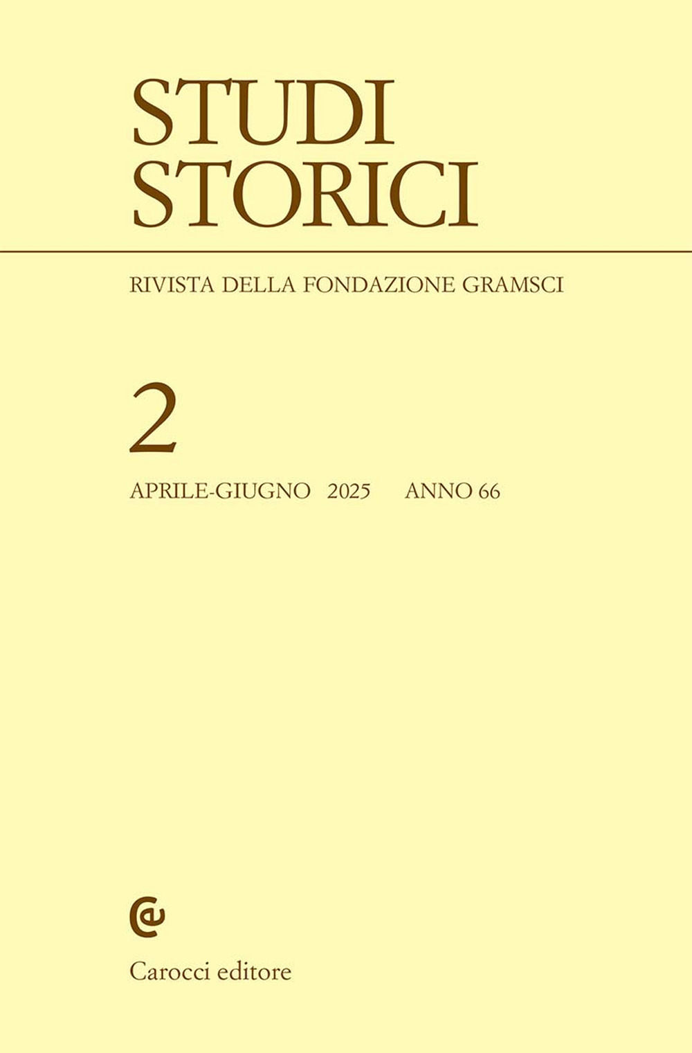 Studi storici (2025). Vol. 2
