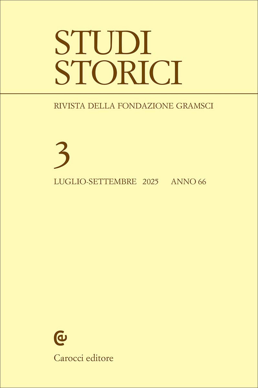 Studi storici (2025). Vol. 3