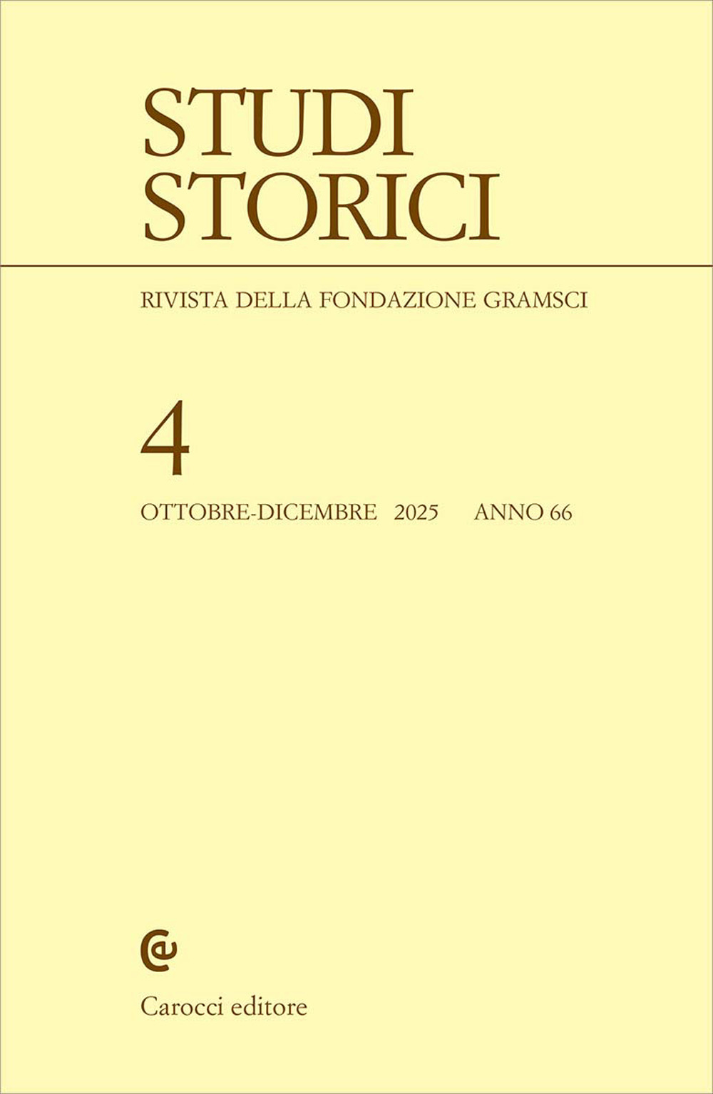 Studi storici (2025). Vol. 4
