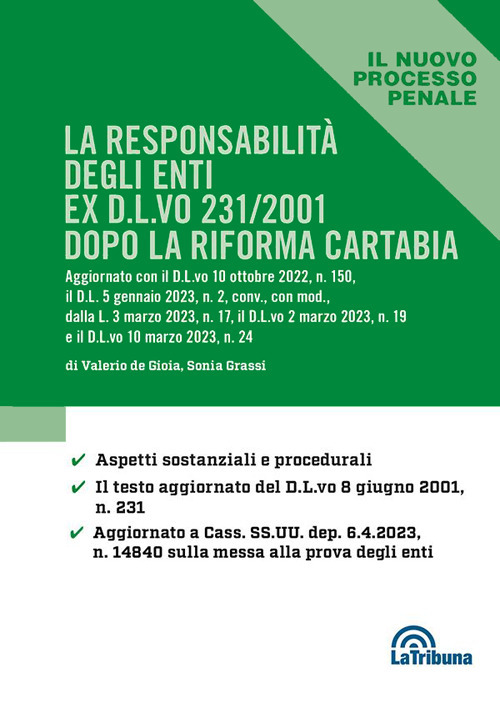 La responsabilità degli enti ex D.L.vo 231/2001 dopo la riforma Cartabia