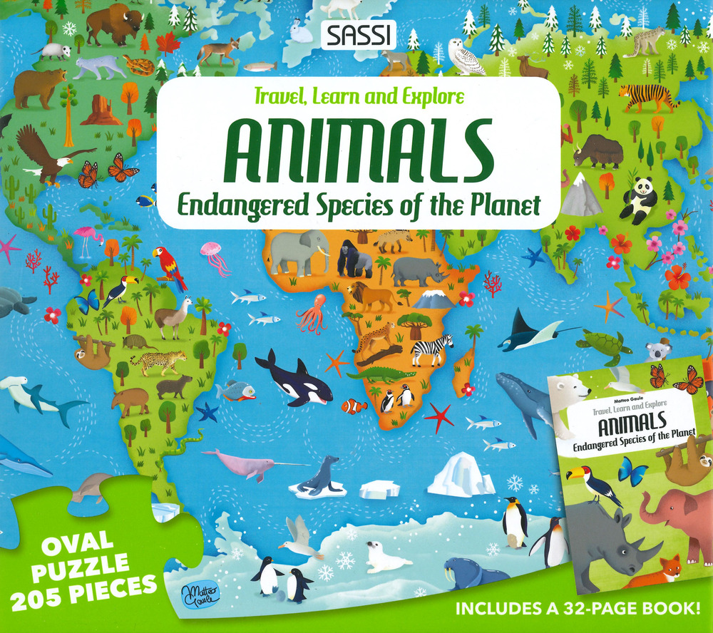 Animals of the world. Endangered species. Ediz. a colori. Con puzzle