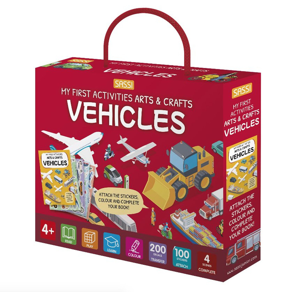 Vehicles. My first activities arts & crafts. Ediz. a colori. Con 200 decals. Con 4 scenes. Con 100 stickers