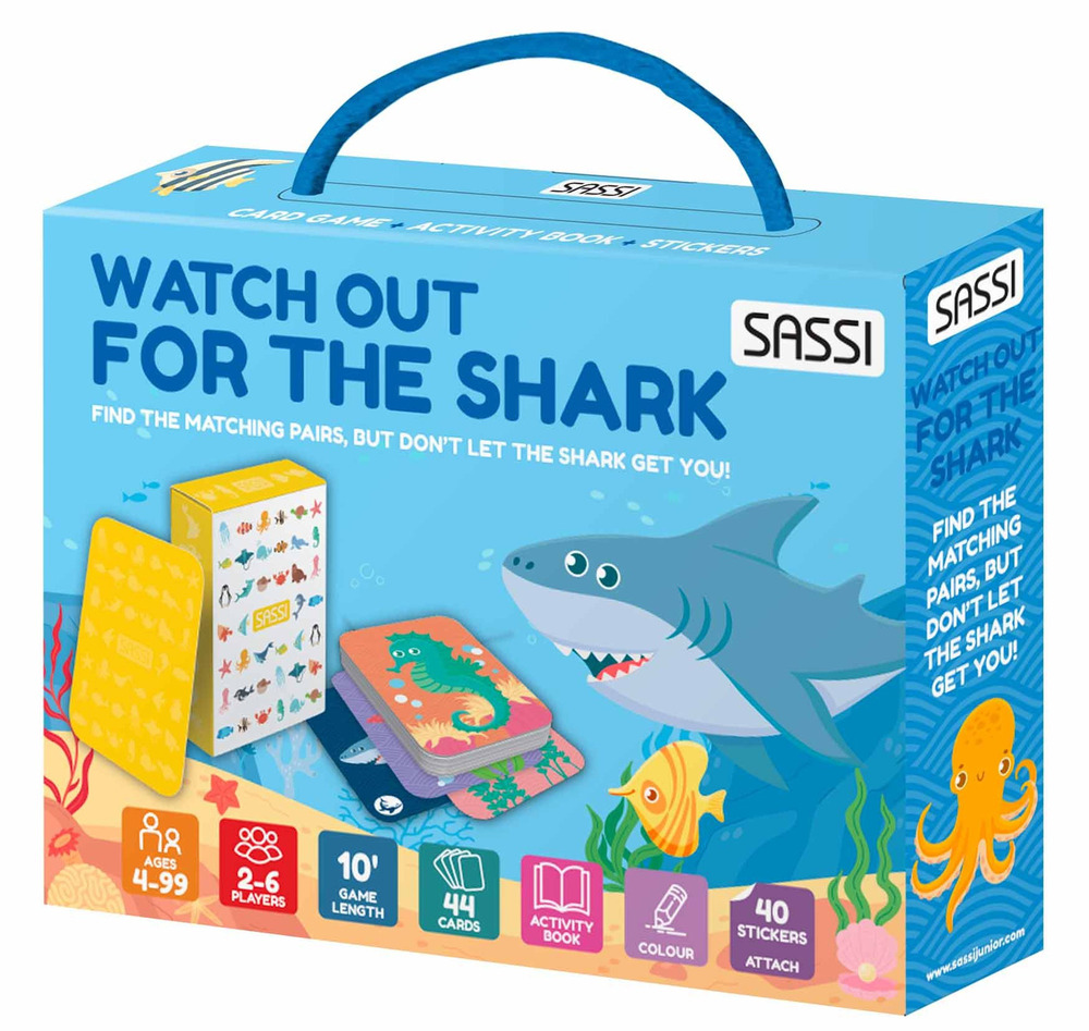 Watch out for the shark. Valigetta con carte e stickers. Ediz. a colori. Con 44 carte. Con 40 Adesivi