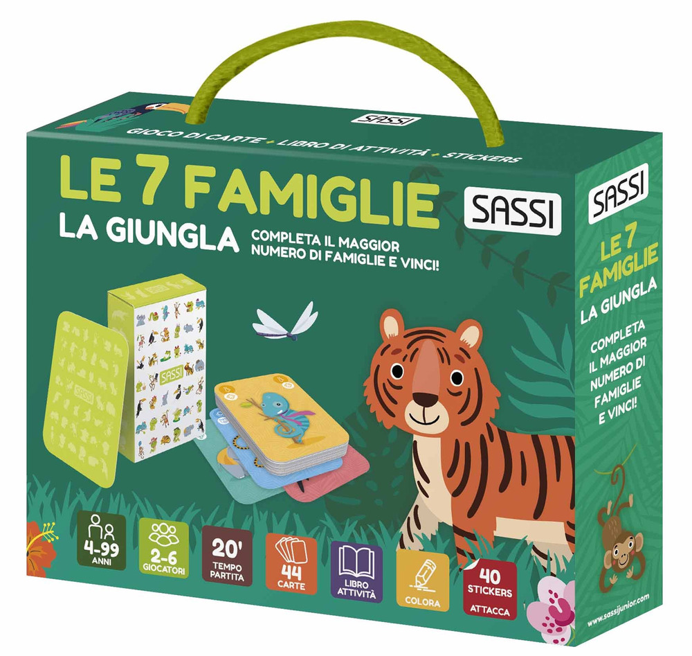 La giungla. Le 7 famiglie. Valigetta con carte e stickers - Ester Tomè - Libro - Sassi