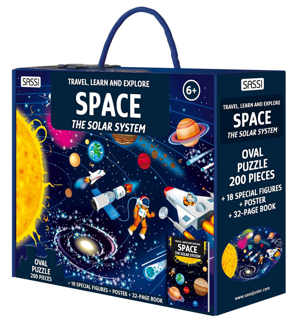 Space. The solar system. Travel, learn and explore. Ediz. a colori. Con oval puzzle. Con 18 special figures. Con Poster