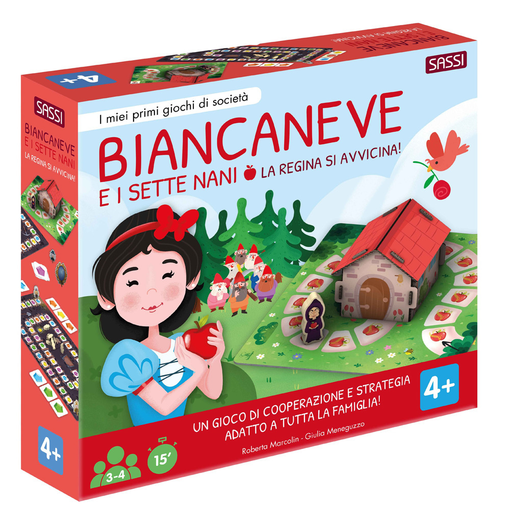 Biancaneve e i sette nani. La regina si avvicina! I miei primi giochi di società. Con casetta 3D da costruire. Con 8 pedine di legno. Con 2 tabelloni. Con 49 Carte