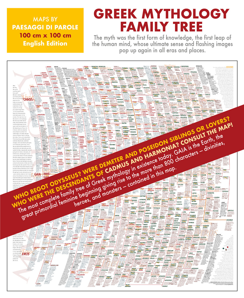 Greek Mythology family tree. 800 figures spread among divinities, monsters, and heroes - Libro - Paesaggi di Parole