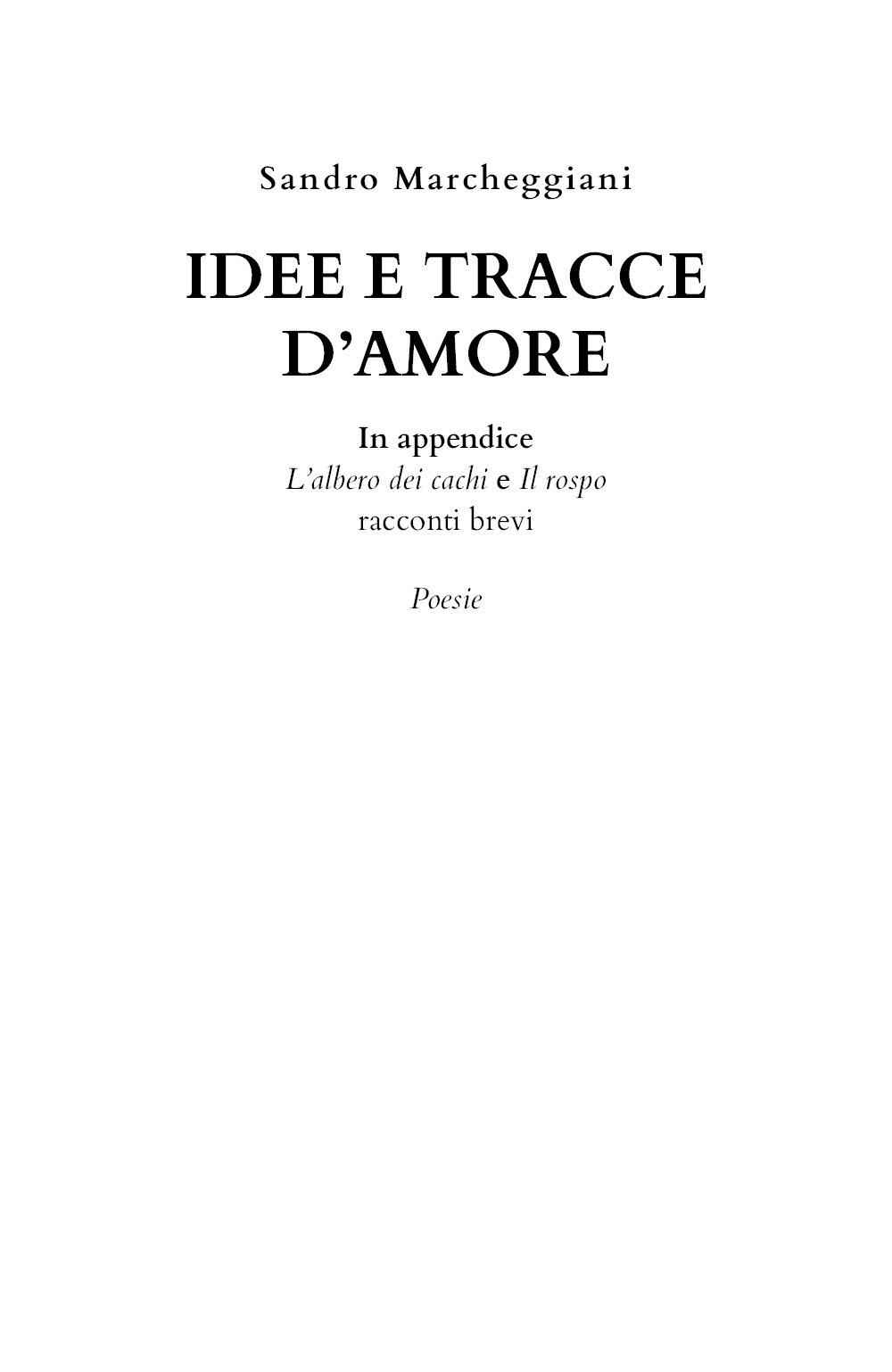 Idee e tracce d'amore - Sandro Marcheggiani - Libro - Youcanprint