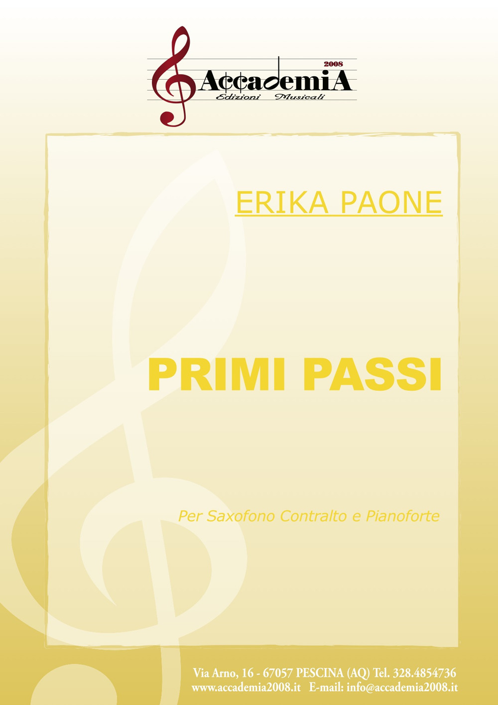 Primi passi. Per sassofono contralto e pianoforte. Ediz. a spirale