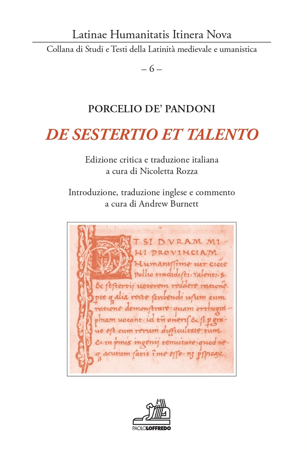 Porcelio de' Pandoni. De sestertio et talento. Ediz. critica