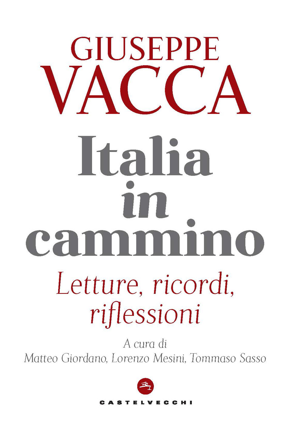 ITALIA IN CAMMINO. LETTURE, RICORDI, RIFLESSIONI - Vacca Giuseppe - 9788832906417