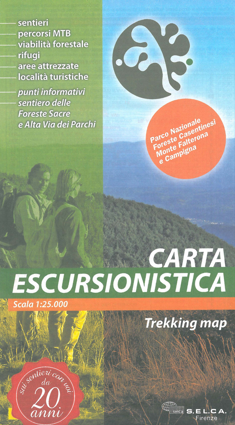 Parco nazionale foreste casentinesi, monte Falterona e Campigna. Carta escursionistica 1:25.000