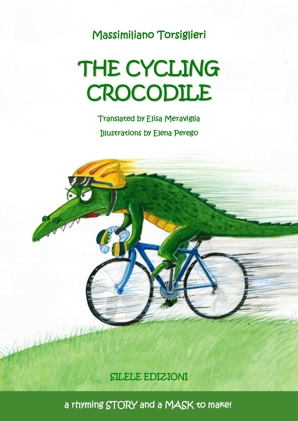 A cycling crocodile. A rhyming story and a mask to make!