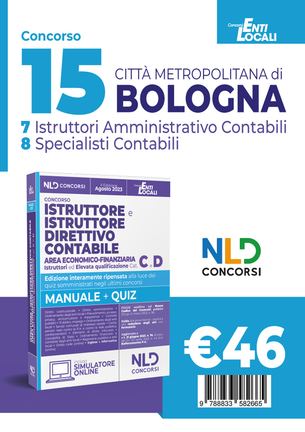 Città Metropolitana di Bologna: Concorso per istruttore e istruttore direttivo contabile area economico-finanziaria negli enti locali Cat. C E D