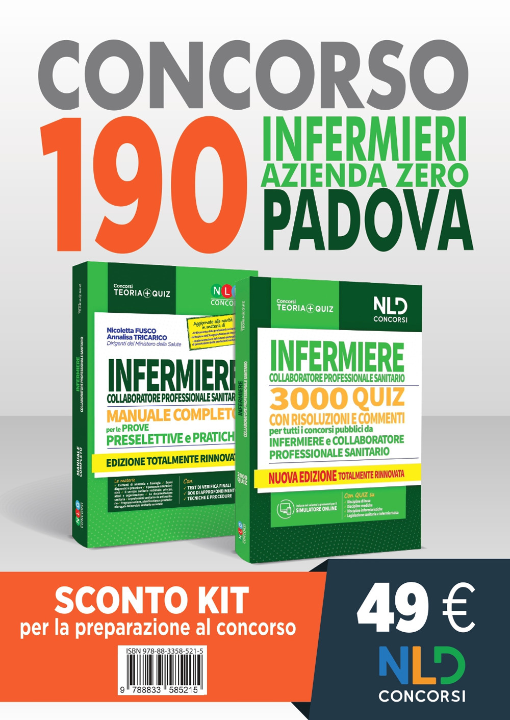 Concorso 190 infermieri Azienda Zero Padova. Kit completo manuale + quiz infermieri