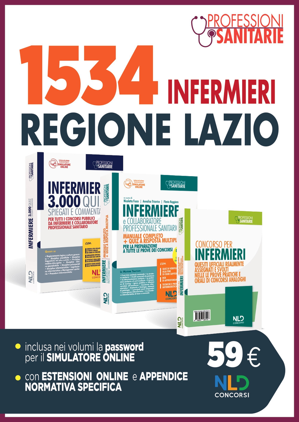 Kit concorso 1534 Infermieri Regione Lazio: manuale + quiz + appendice con quesiti ufficiali