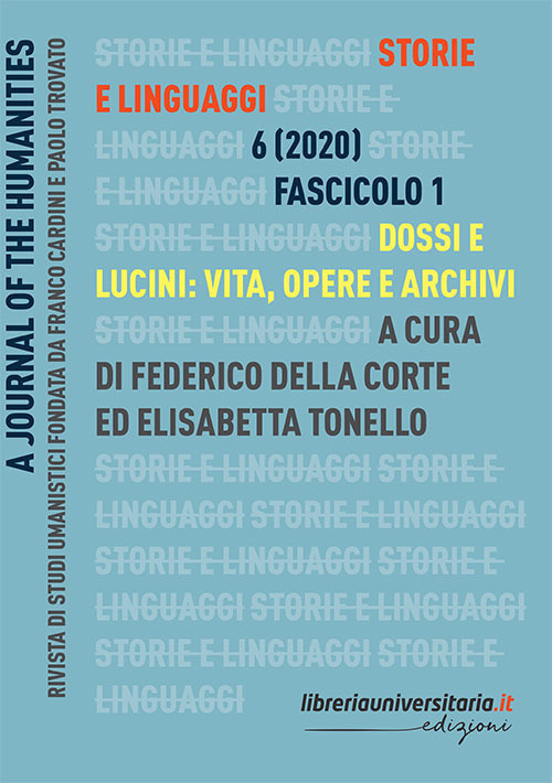 Storie e linguaggi. Rivista di studi umanistici (2020). Vol. 1