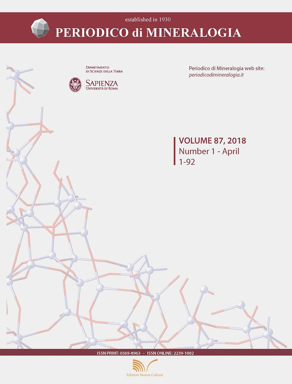 Periodico di mineralogia. Vol. 87/1