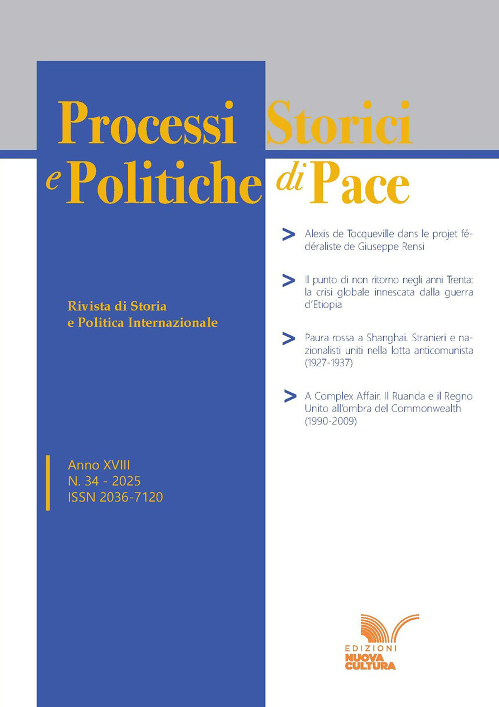 Processi storici e politiche di pace (2025). Vol. 34