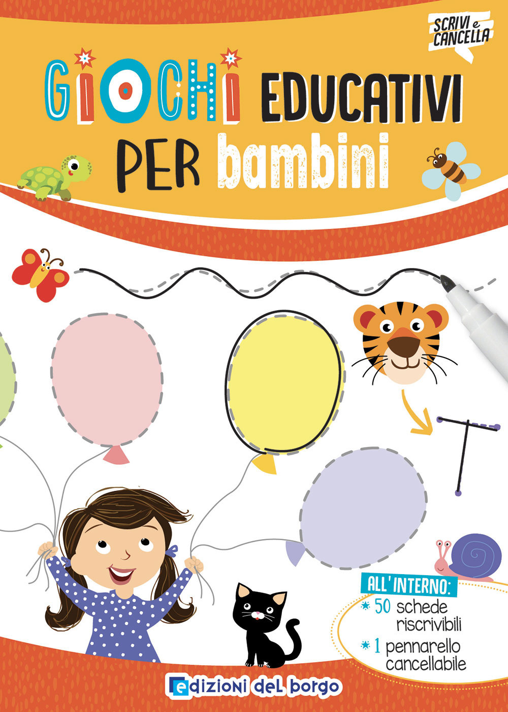 Giochi educativi per bambini. Ediz. a colori. Con pennarello cancellabile
