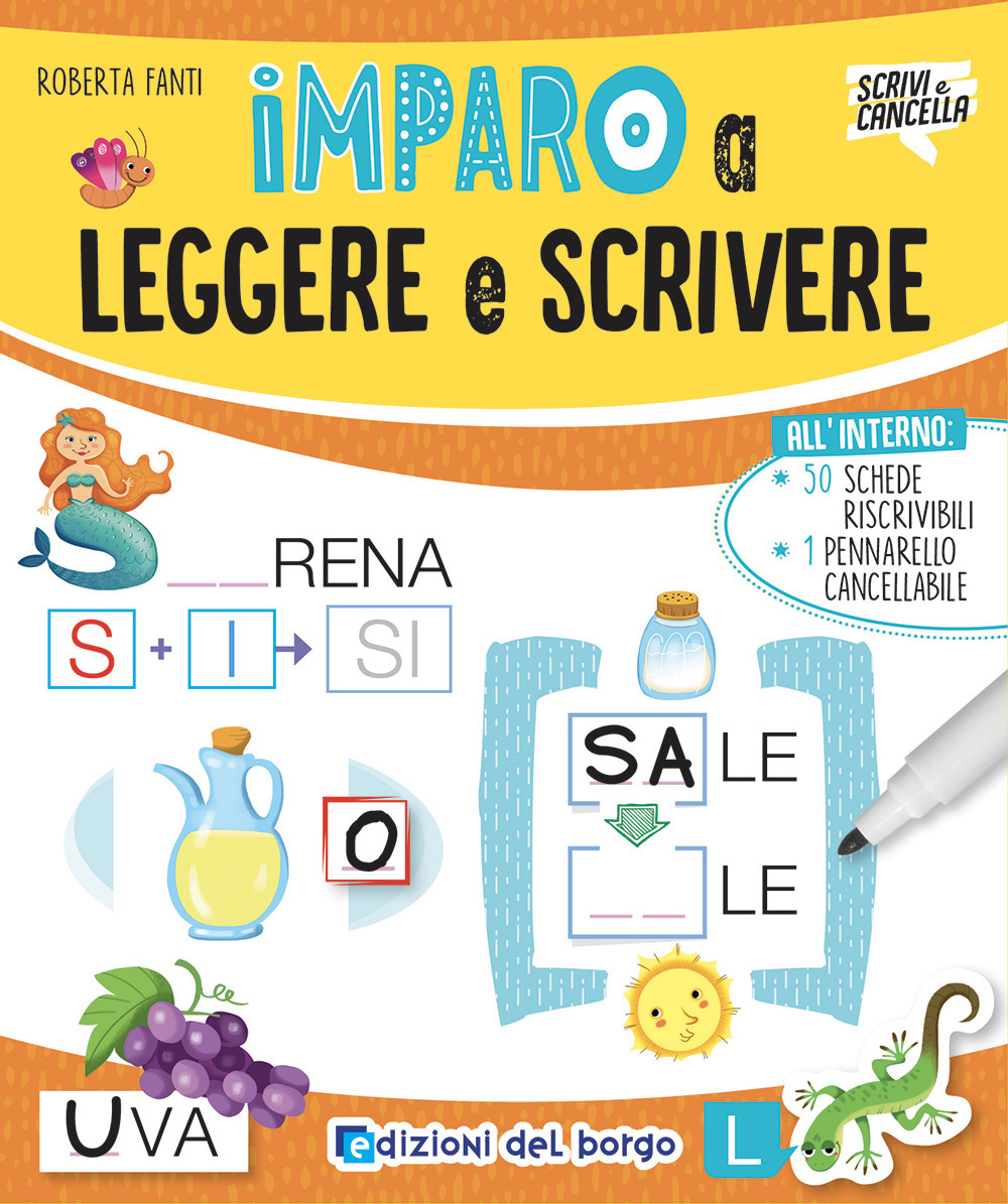 Imparo a leggere e scrivere. Ediz. a colori. Con pennarello cancellabile