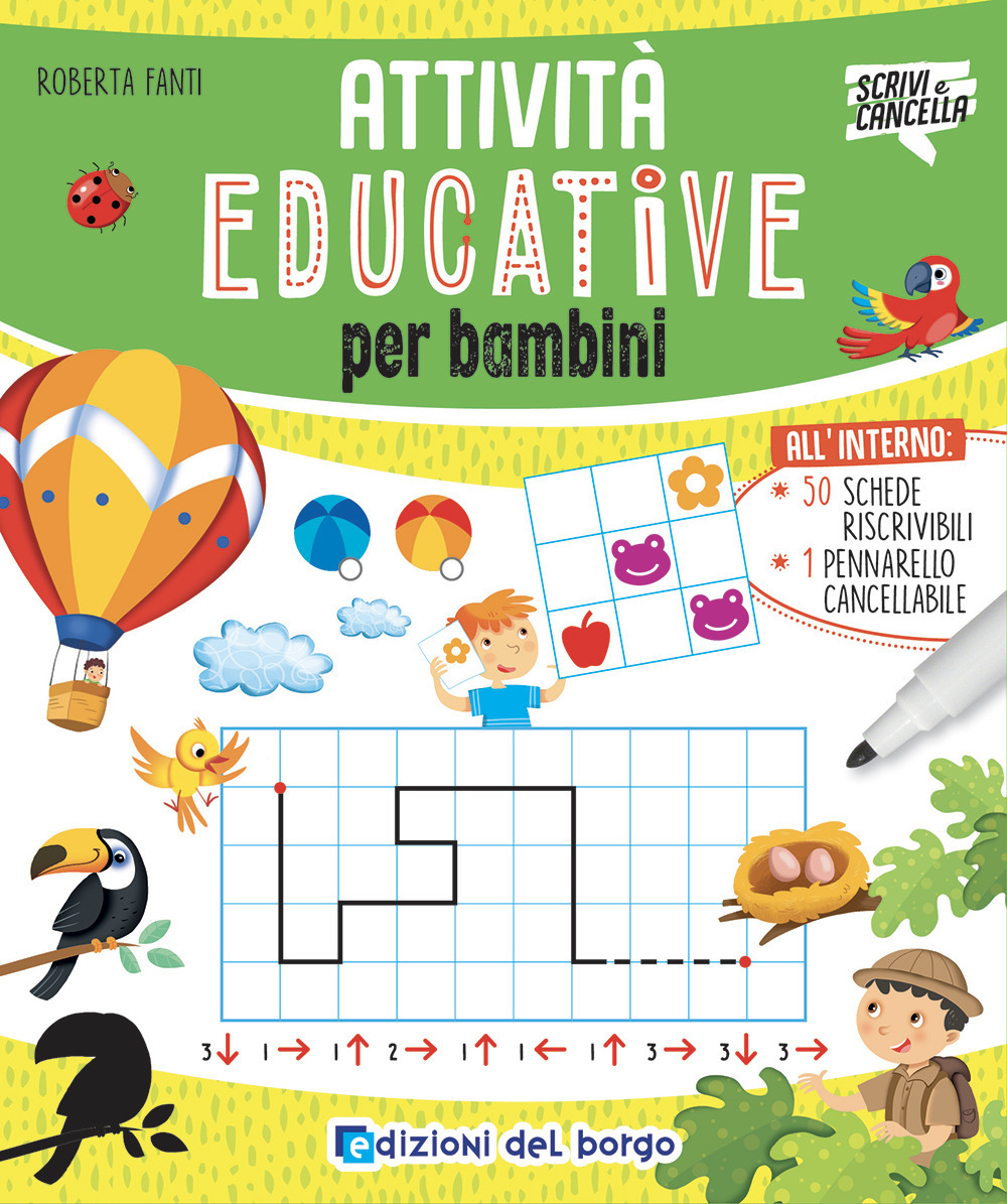 Attività educative per bambini. Ediz. a colori. Con pennarello cancellabile