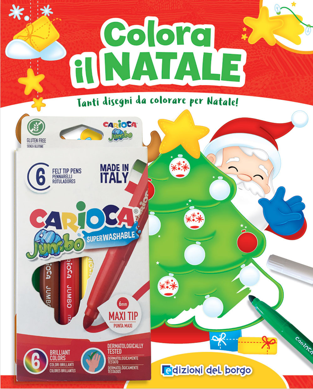 Colora il Natale. Tanti disegni da colorare per Natale! Ediz. a colori. Con 10 pennarelli