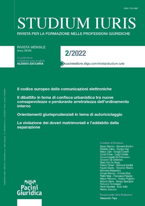 Studium iuris. Rivista per la formazione nelle professioni giuridiche (2022). Vol. 2